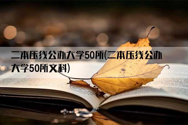 二本压线公办大学50所(二本压线公办大学50所文科)