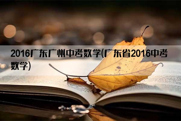 2016广东广州中考数学(广东省2016中考数学)