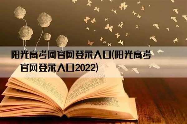 阳光高考网官网登录入口(阳光高考网官网登录入口2022)