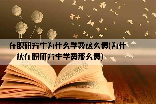 在职研究生为什么学费这么贵(为什么读在职研究生学费那么贵)